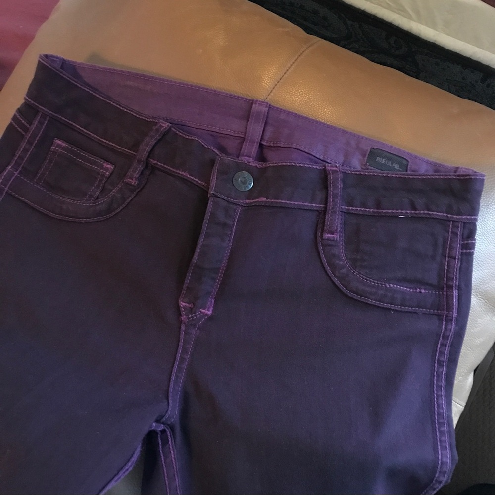 Bleulab Detour Legging - Reversible Low Rise Purple Jeans